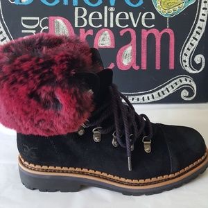 Sam Edelman Bowen Leather and Faux Fur Boots